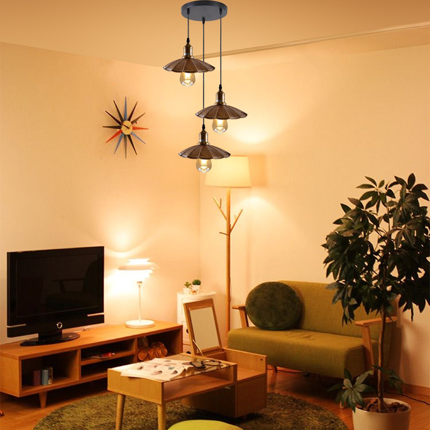 living room 3 head pendant light