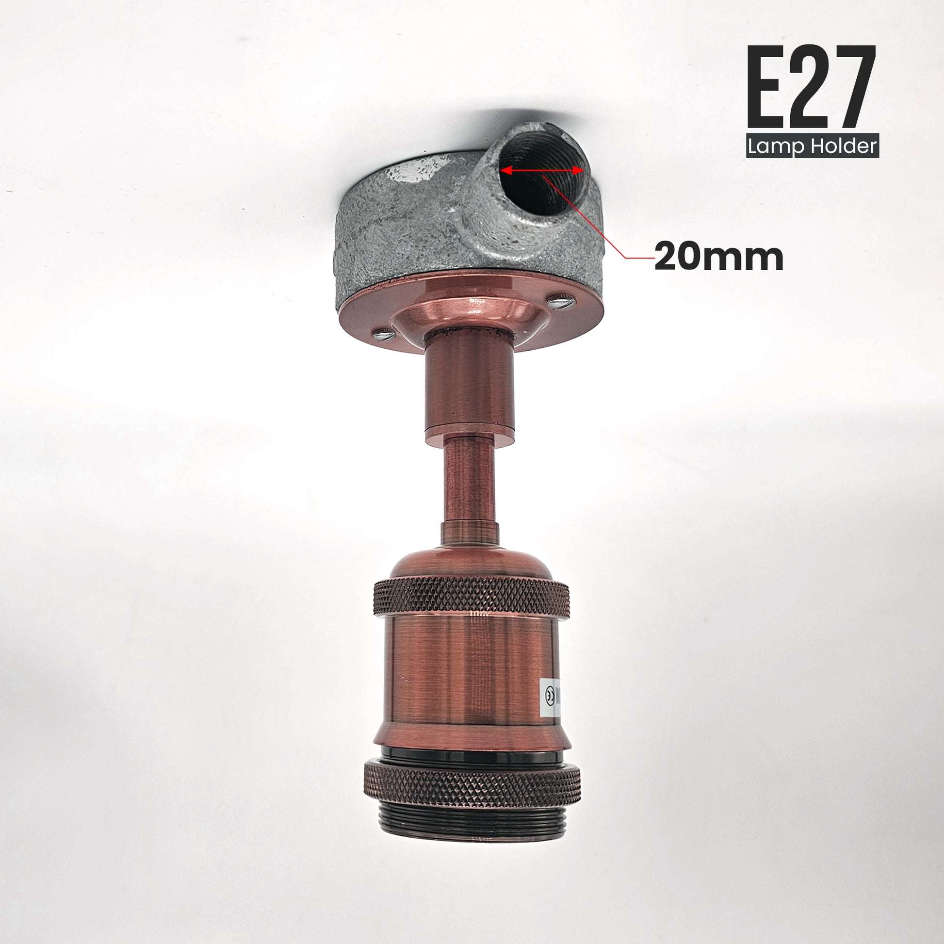 copper-colored E27 lamp holder