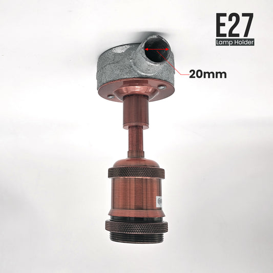 copper-colored E27 lamp holder