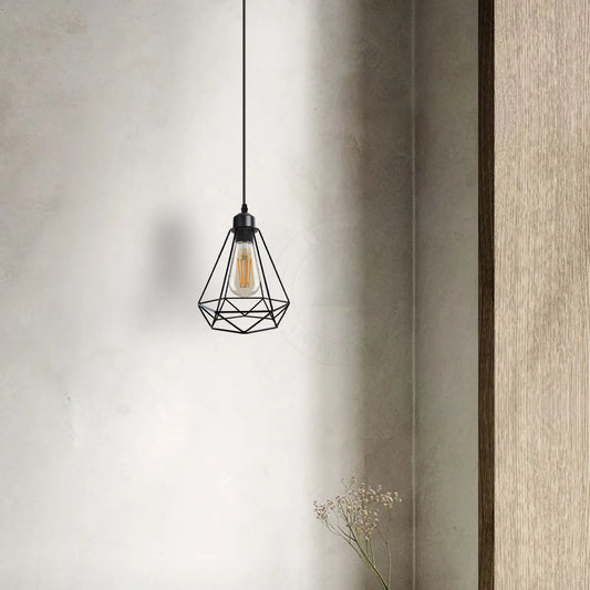 Minimalist black pendant light hanging