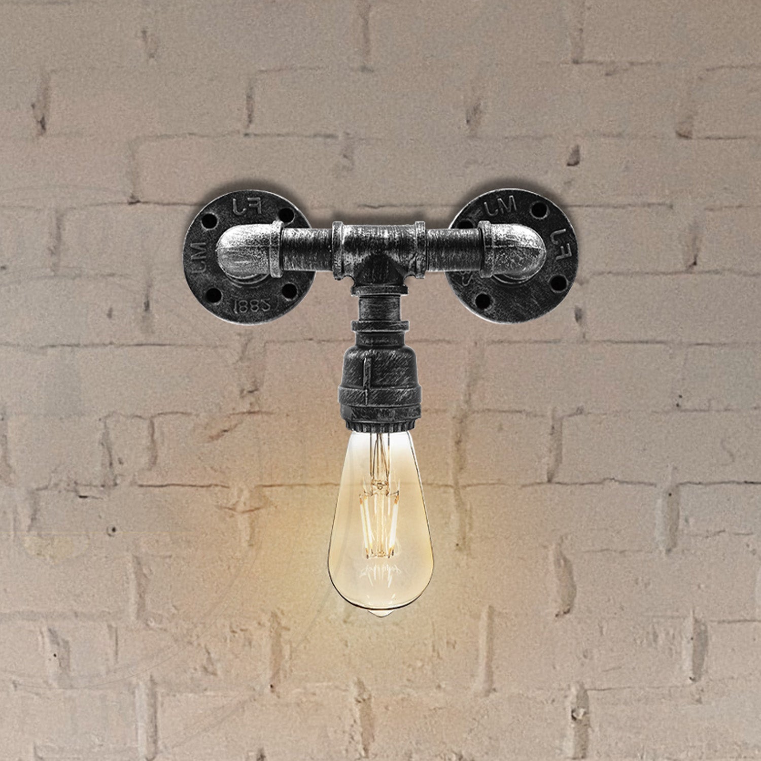 One Head Loft Rustic Water Pipe Wall Light