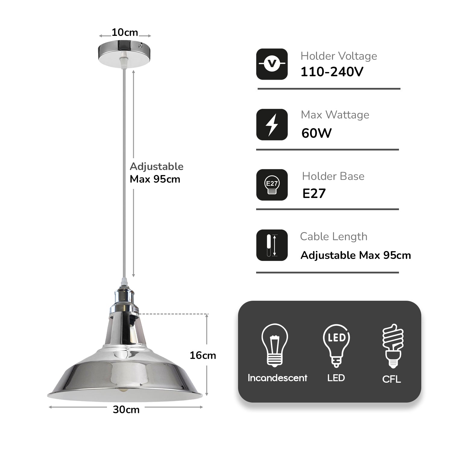 Ceiling Pendant Light Size image