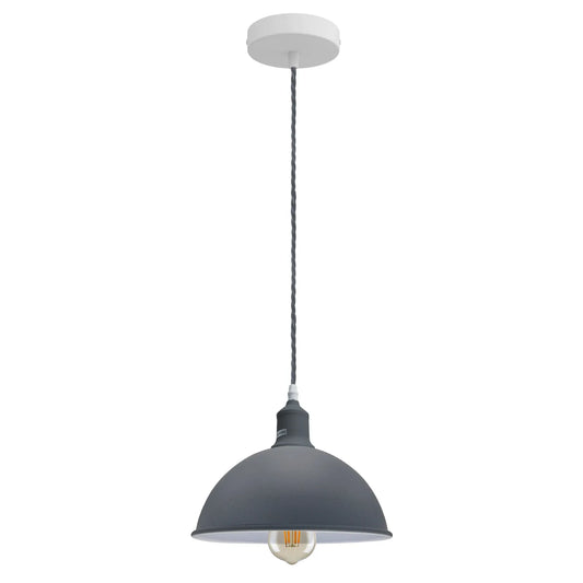 30cm grijze metalen koepelvormige hanglamp~4487