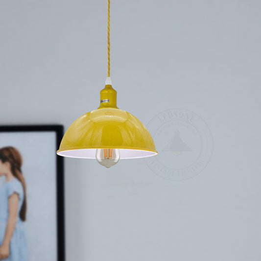 Koepelvormige hanglamp met 3-aderige kabel en E27-fitting ~ 4475