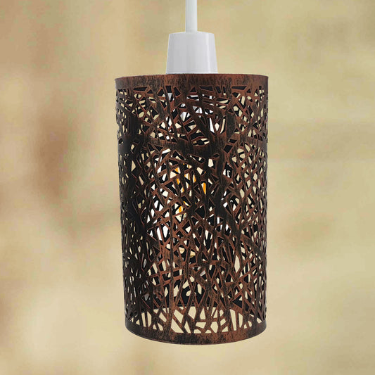 Decorative Metal Shade on Hanging Light Fixture