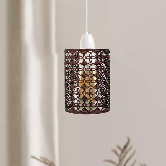 Moderne retro-stijl metalen plafondlampenkap met trommelmotief ~2430