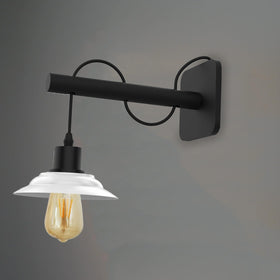 3-pack moderne industriële zwarte Scone wandlamp met witte kap met GRATIS lampen~2285