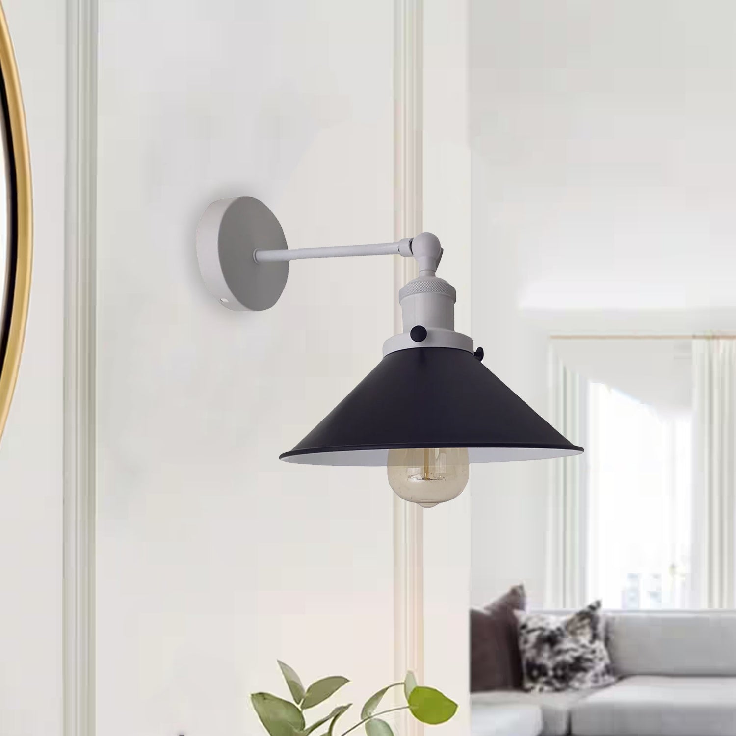 Adjustable black wall sconces