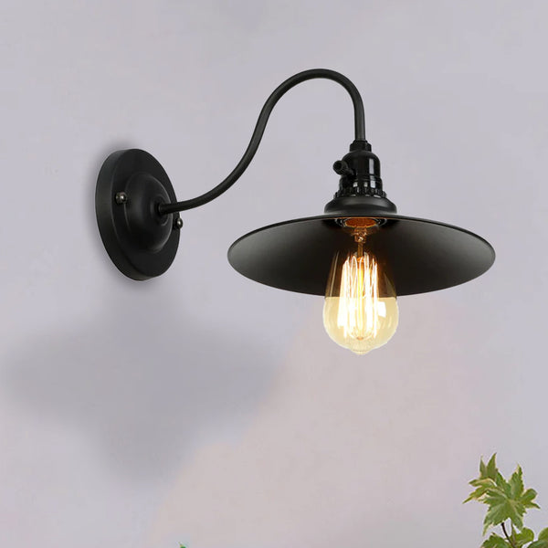 Retro vintage lampenkap plafondlamp met opklapbare zwanenhals, industriële wandlamp armatuur~2674