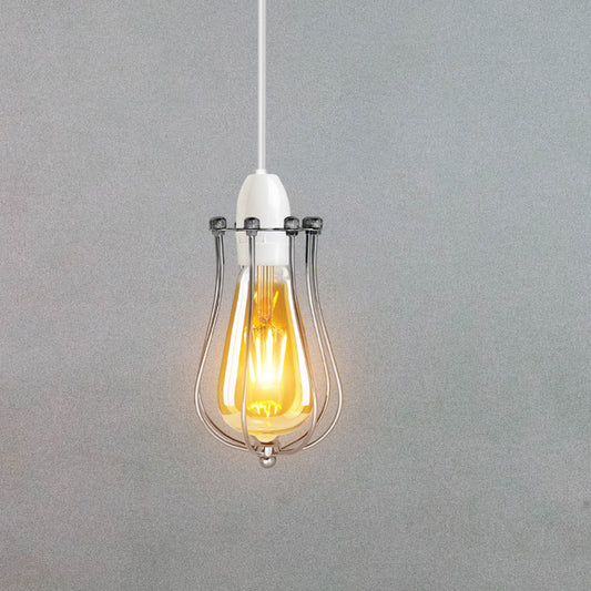 Chromen lampenkap Metalen ballonkooi Wandlamp Eenvoudig te monteren Hanglamp~2846