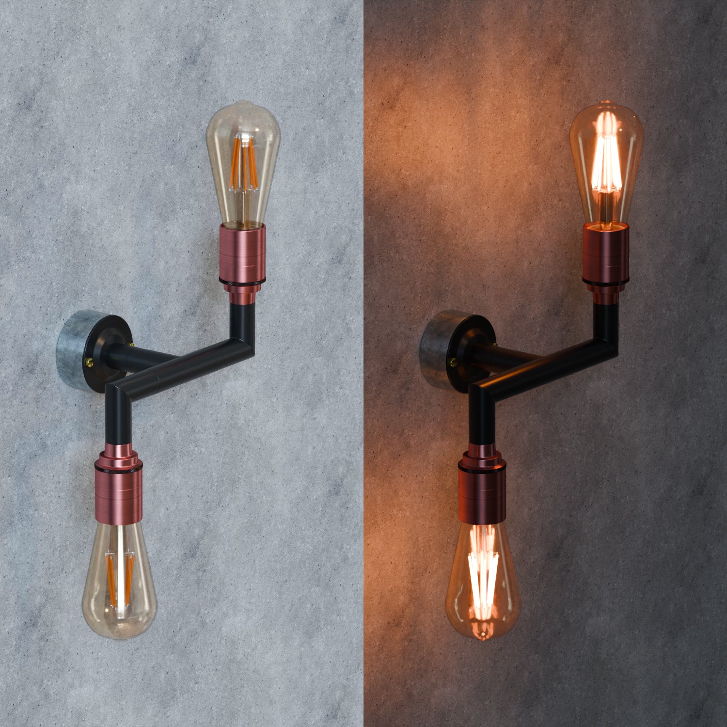 Conduit Pipe 2way Light Wall Lamp kit