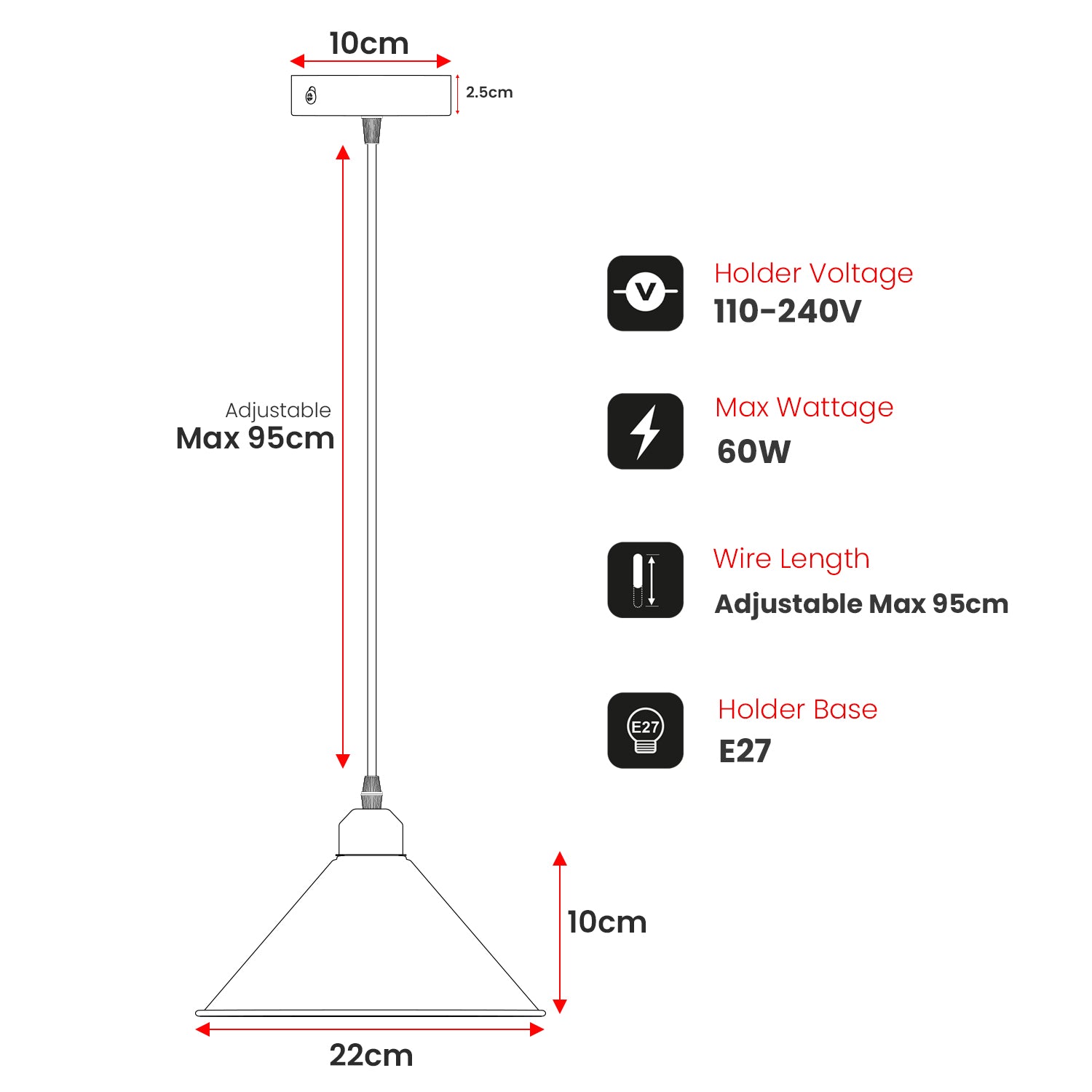 E27 Hanging Lamps & Pendants