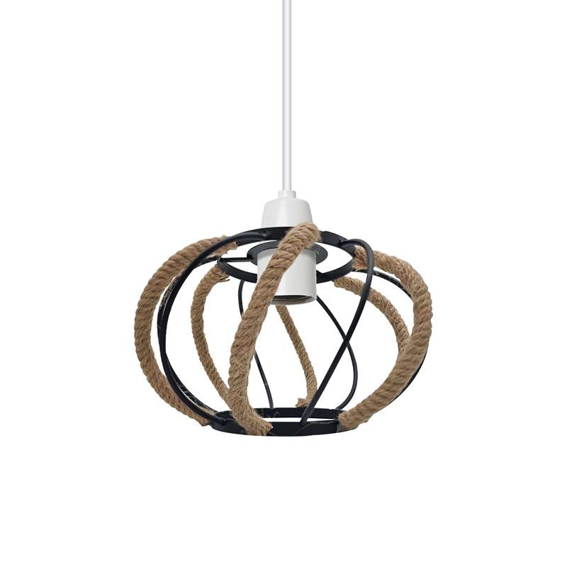 Hemp Covered Hanging Pendant Light.JPG