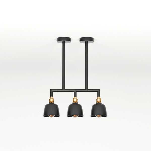 3-weg industriële buis plafondlamp DIY-armatuur - 5638 – 30 cm hoogte / Nee