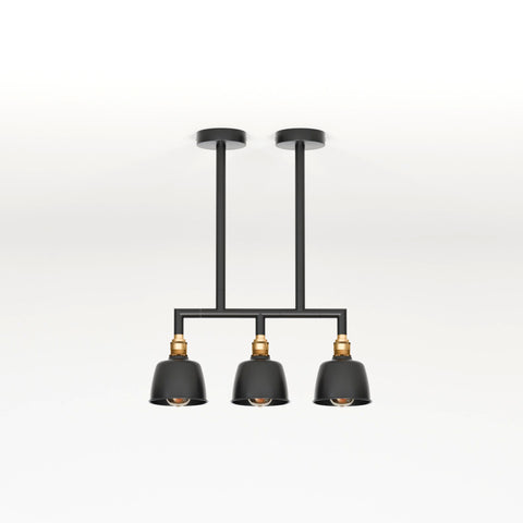 3-weg industriële buis plafondlamp DIY-armatuur - 5638