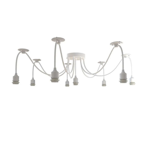 8-voudige Spider Light E27 hanglamp met verstelbare kabel en swaghaak ~ 5107