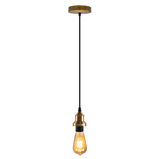 Industriële hanglamp van geel messing met 95 cm verstelbaar snoer E27-fitting ~ 4454
