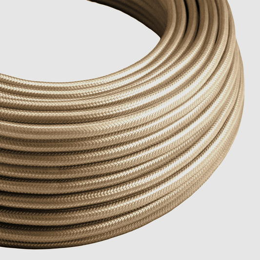 1m/5m/10m 2-aderige ronde 0,75 mm vintage gevlochten crèmekleurige stoffen lampensnoer~3031