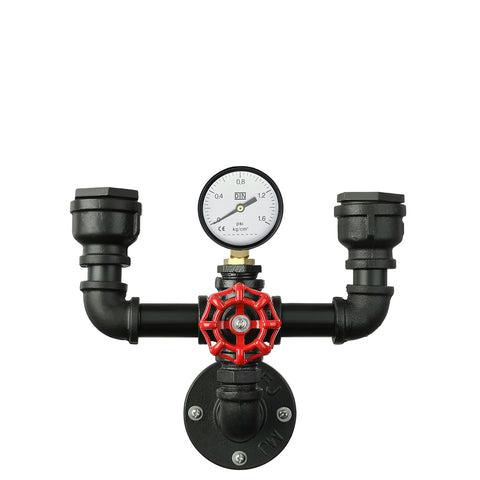 Industriële metalen rustieke dubbele waterpijp wandlamp ~5534
