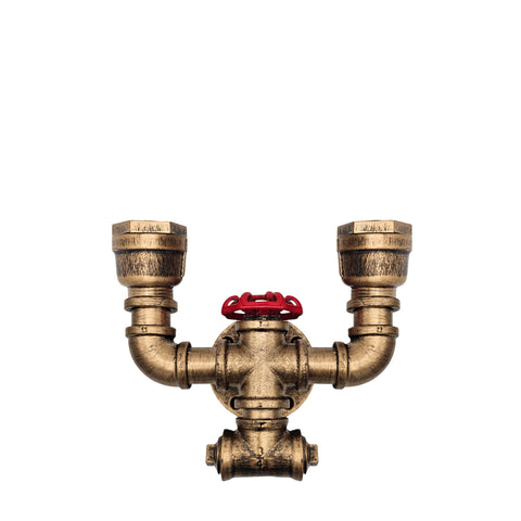 Industriële metalen rustieke dubbele waterpijp wandlamp ~5534