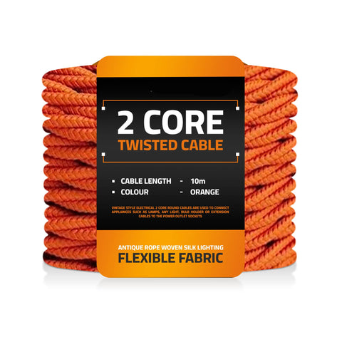 1M/5M/10M 2-aderige gedraaide elektrische kabel oranje kleur stof 0,75 mm~4772