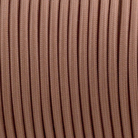2 Core Brown Round Fabric Lighting Cable for Pendant Lights  Flexible Brown Fabric Cord for Table Lamps