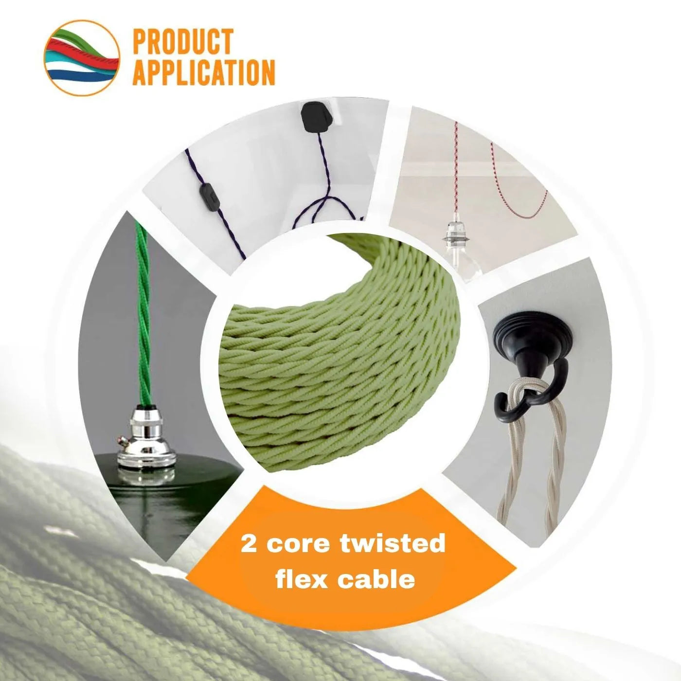  two core fabric cable for home lighting

