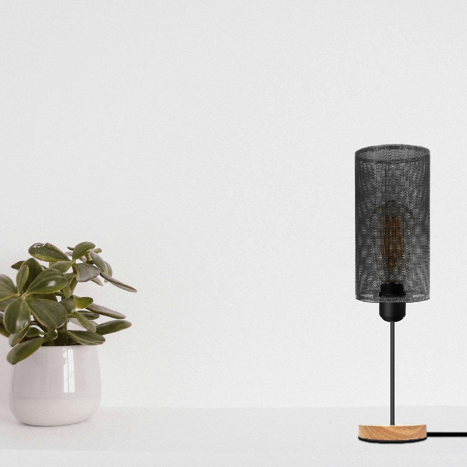 black wire cage table lamp 