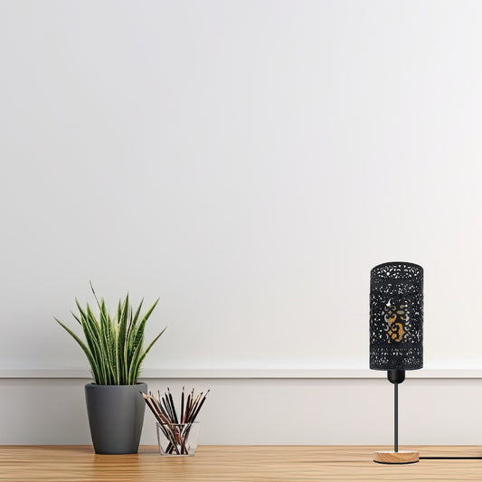 Wood base Stand Metal wire cage Table Lamp Light