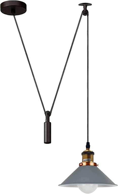 Industrial Pulley Ceiling Light Fixture ~6286 – Grey