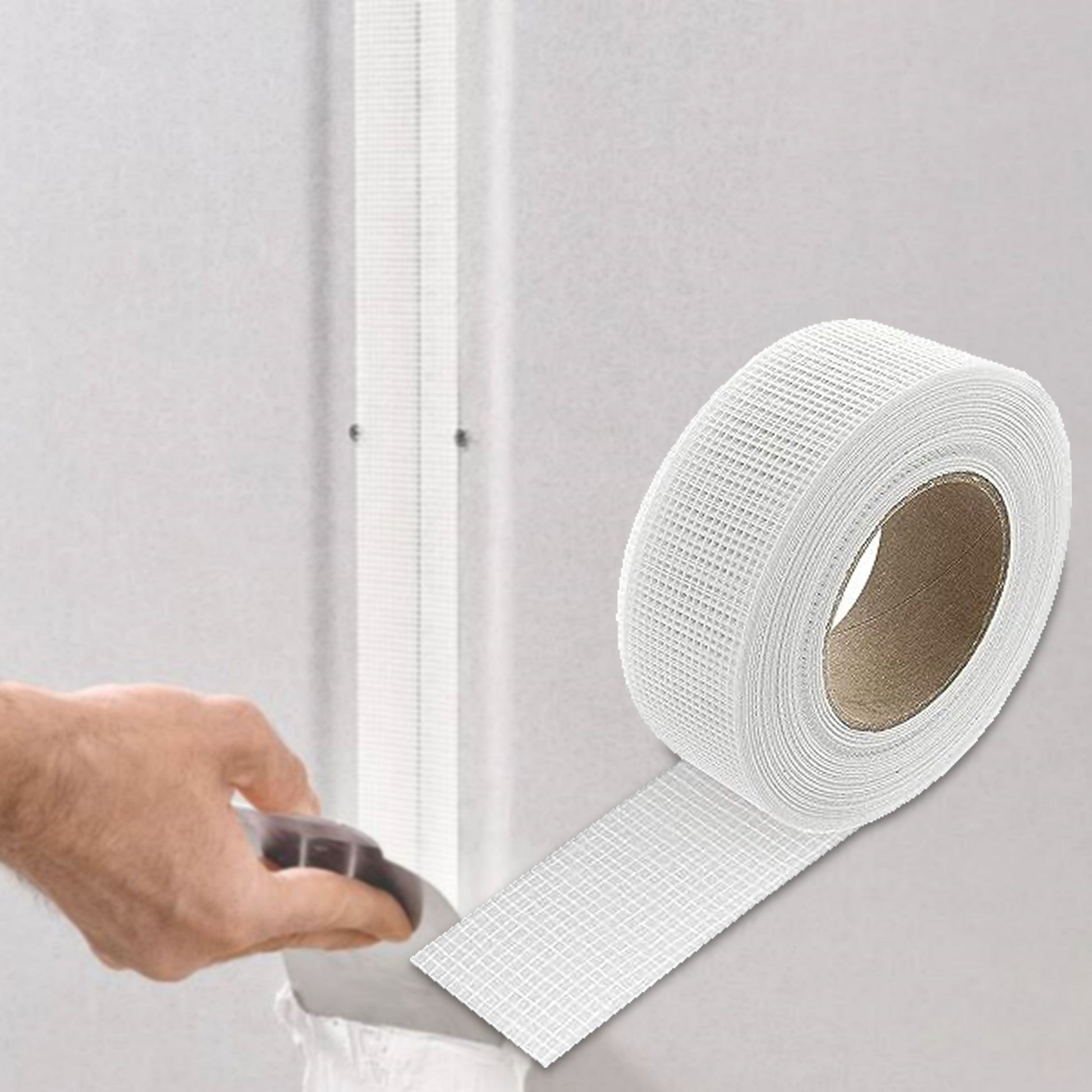 Wall construction tape in Glass fibre self-adhesive