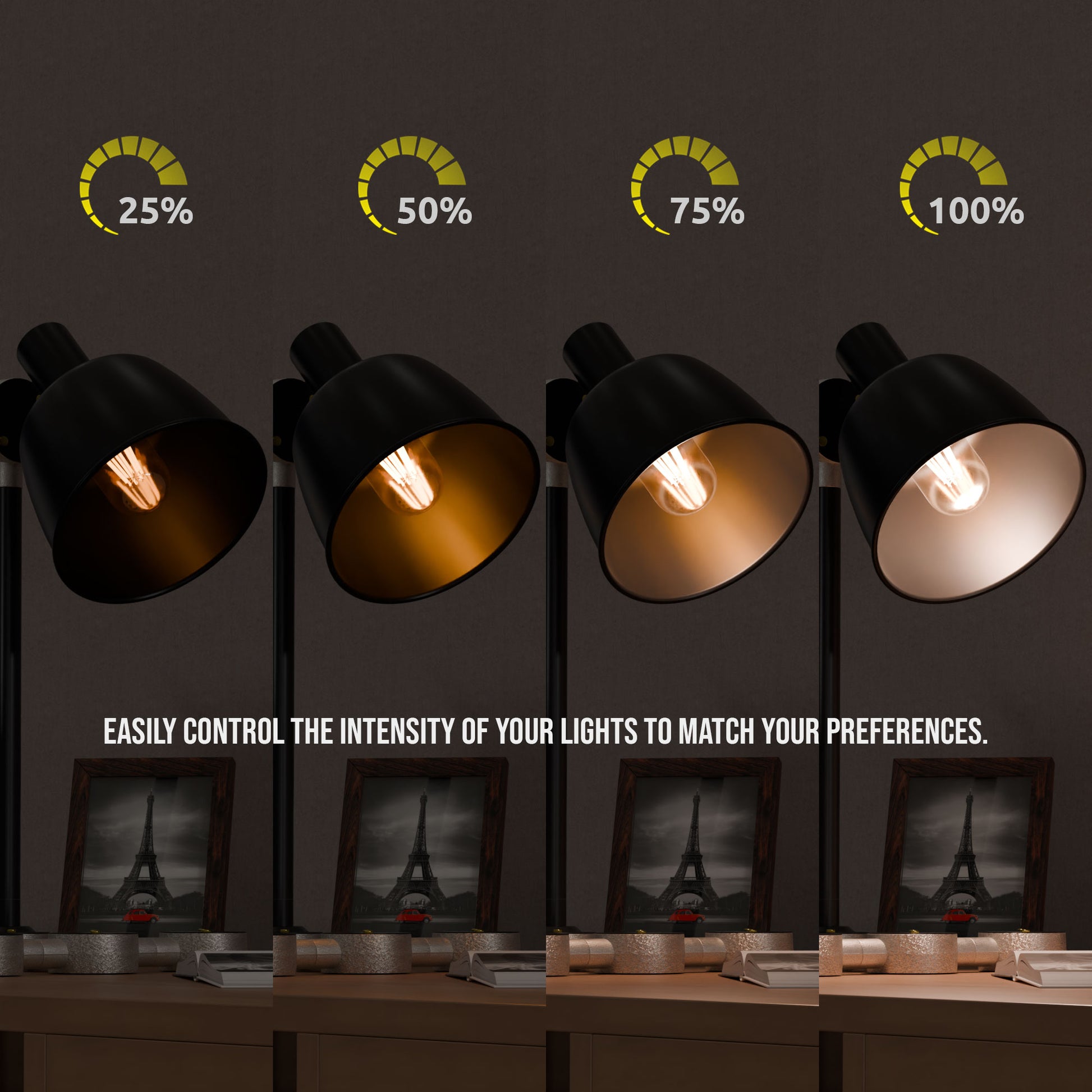 black conduit pipe desk lamp kit with a dimmer switch.