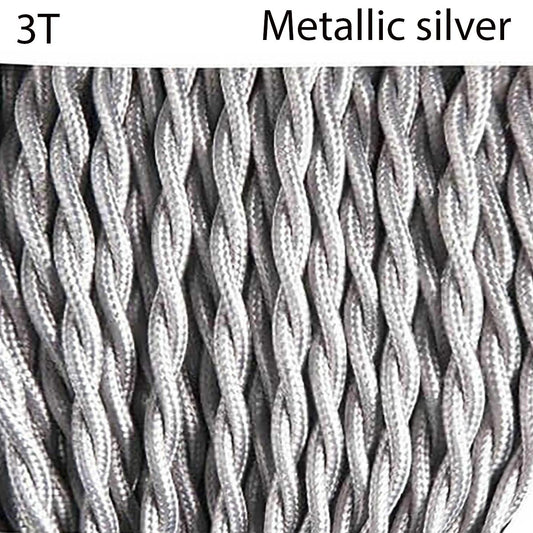 3 Core Twisted Vintage Fabric Braided Electric Cable| Ledsone.co.uk