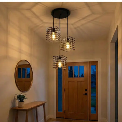 3 Light Pendant Light Height Adjustable Metal Ceiling Lights E27 ~6576