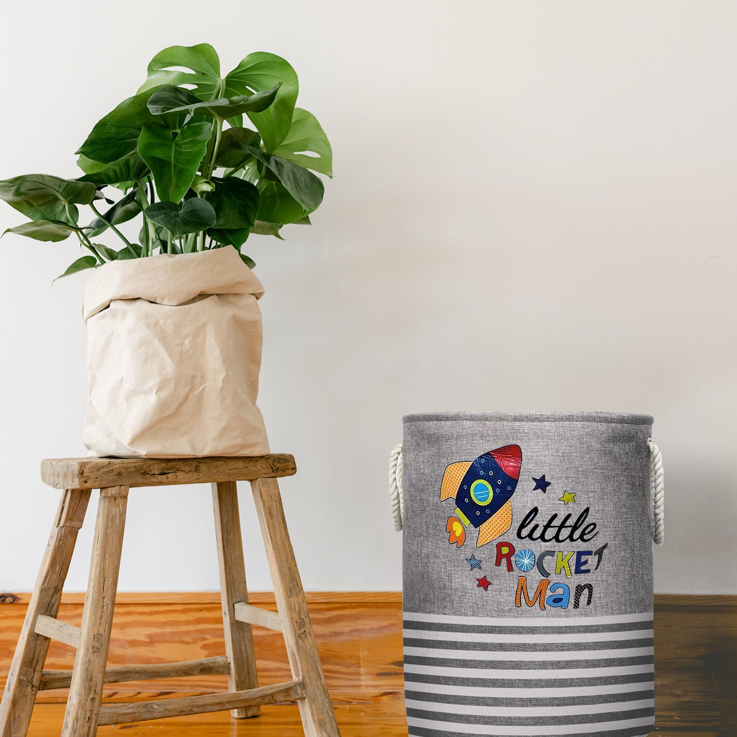 Large Grey Laundry Basket With Lid