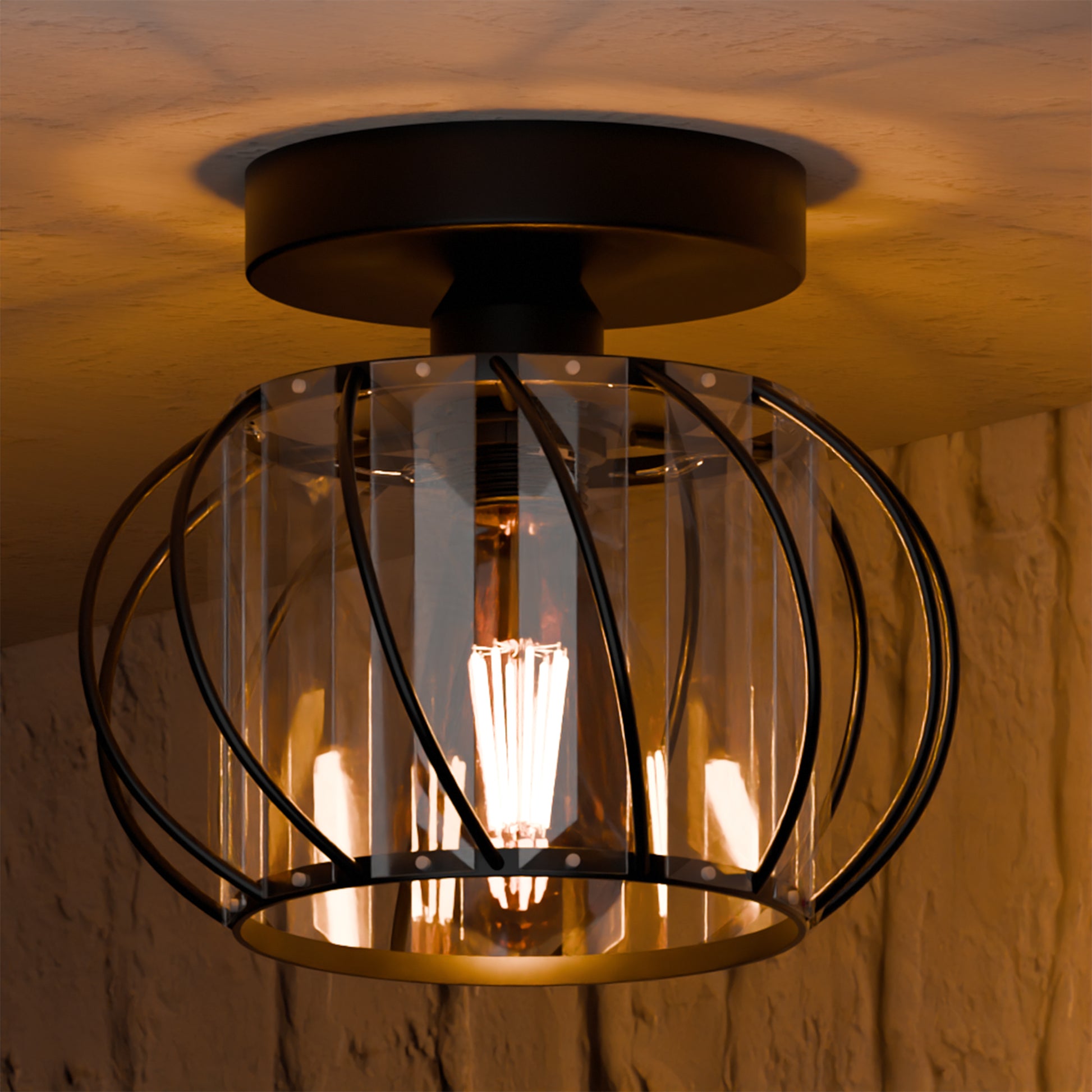 modern metal and glass ceiling light
