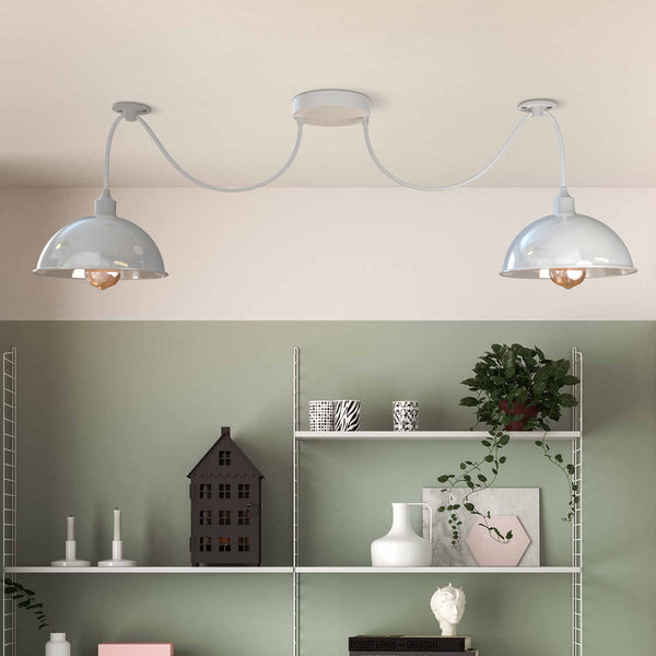 2-weg vintage industriële kroonluchter met retro spinnen hanglamp ~ 5782 – Ja