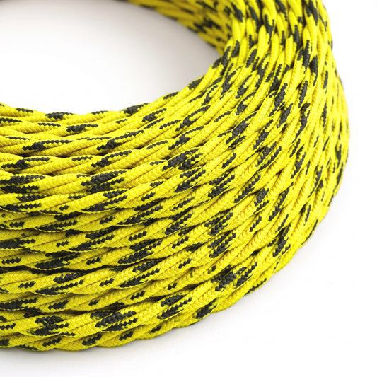 1M/5M/10M 3-aderige gedraaide gele en zwarte gedraaide multi-tweed elektrische stoffen kabel flex 0,75 mm~3000