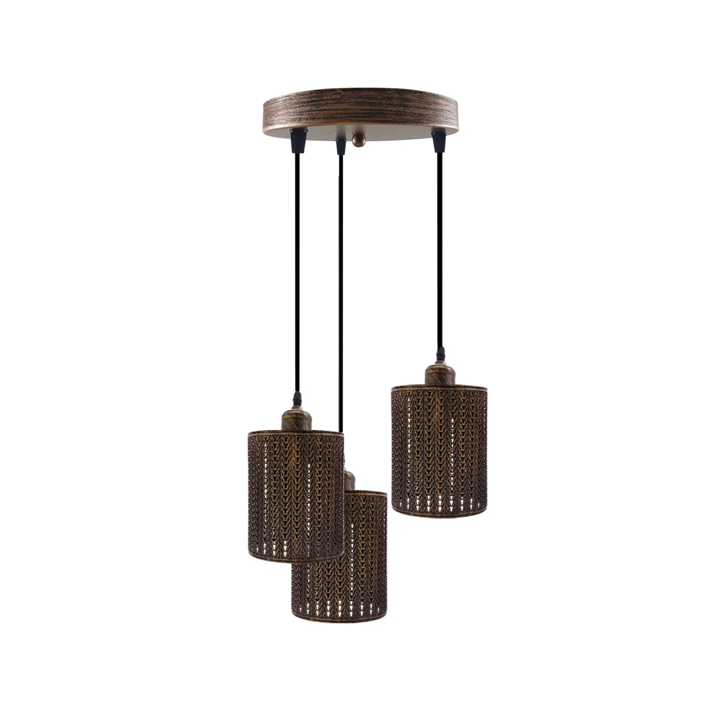 rustic three pendant light fixture