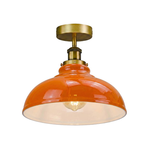 Modern Semi-Flush Ceiling Light | Metal Dome Shade ~6624