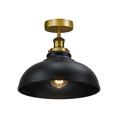 Modern Semi-Flush Ceiling Light | Metal Dome Shade ~6624