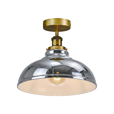 Modern Semi-Flush Ceiling Light | Metal Dome Shade ~6624