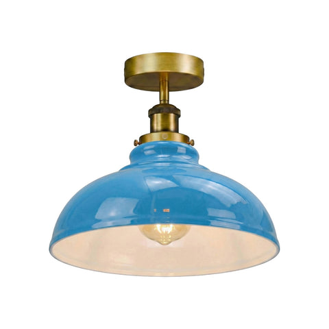 Modern Semi-Flush Ceiling Light | Metal Dome Shade ~6624