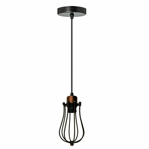 Cage Pendant Light E27 Hight Dimmable ~6544 – Rustic Red