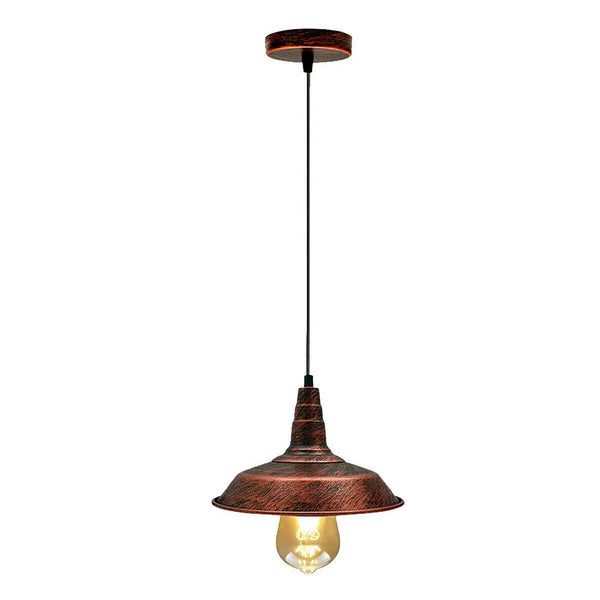 Vintage hangende plafondlamp ~5668 – Rustiek Rood / 26CM
