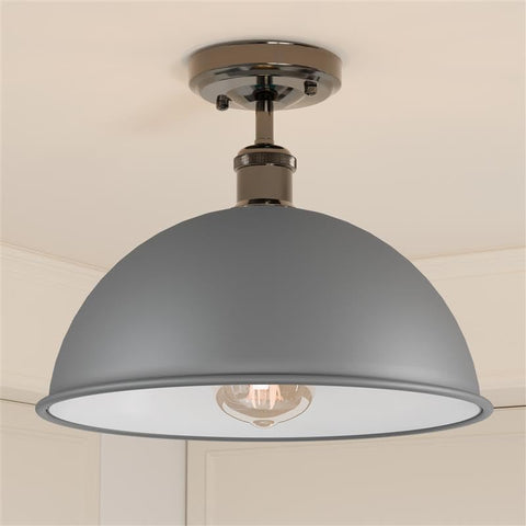 Metal Dome Low Semi Flush Ceiling Light ~6480