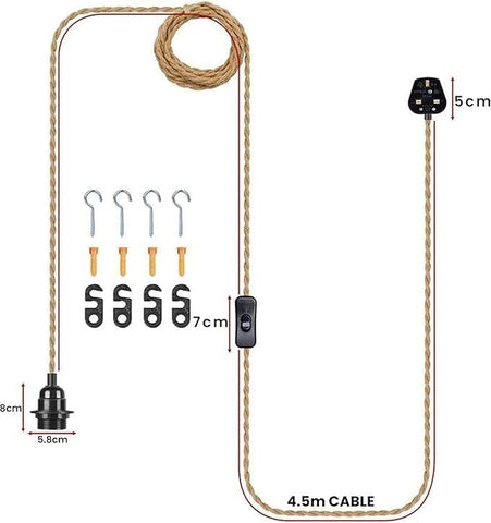 Plug-in hanglamp met aan/uit-schakelaar~4554