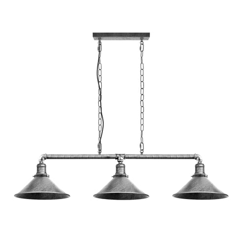 Metalen waterpijp vintage lampfitting 3 lampen ~1861