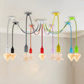 9-kops hanglamp met meerdere kleuren, flexibele swaghaak ~4667
