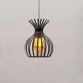 Moderne lampenkap voor binnen in zwart metaaldraadkooi~4762